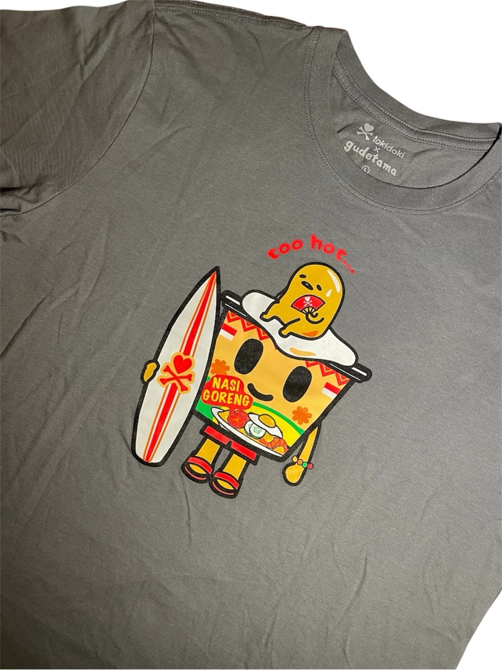 Tokidoki x Gudetama Nasi Goreng Too Hot Lazy Egg Shirt Men’s Large Tee Rare NWT
